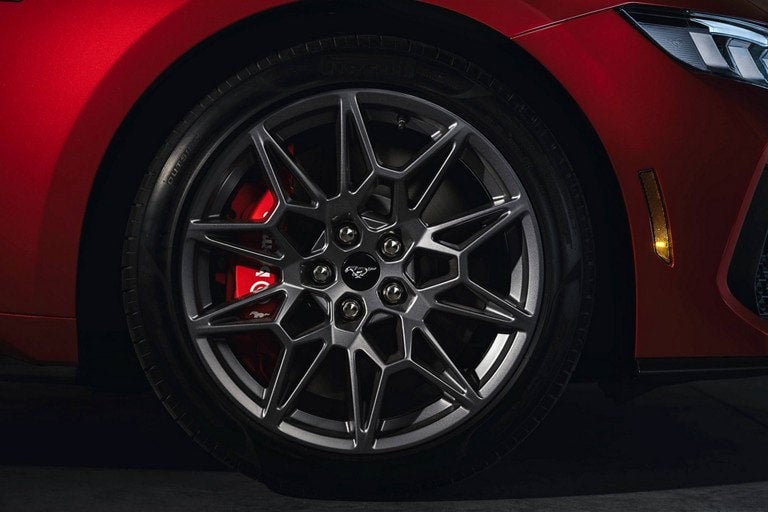 2024 Ford Mustang® model with a close-up of a wheel and brake caliper | Five Star Ford in Aberdeen WA
