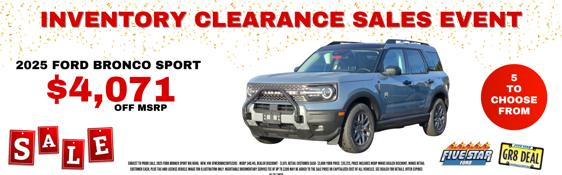 Inventory Clearance Sale 2025 Bronco Sport