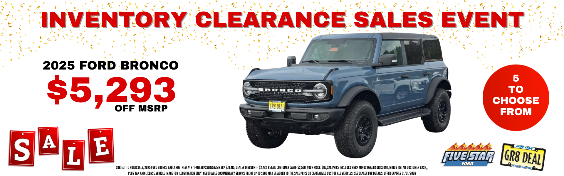 Inventory Clearance Sale 2025 Bronco
