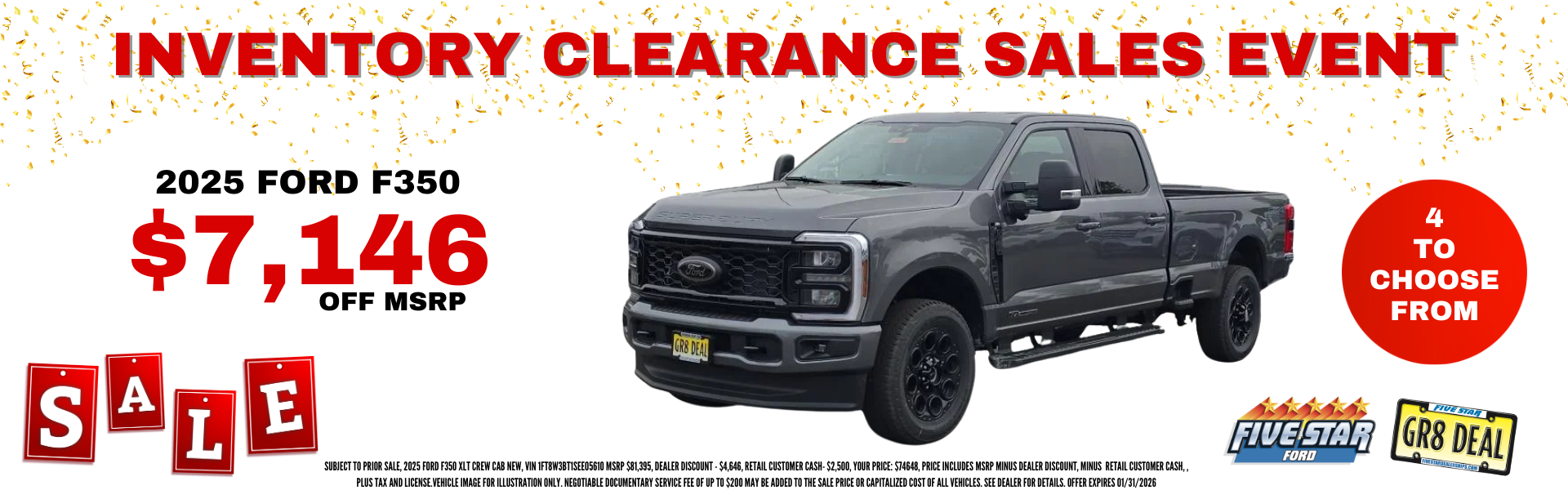 Inventory Clearance Sale 2025 F350